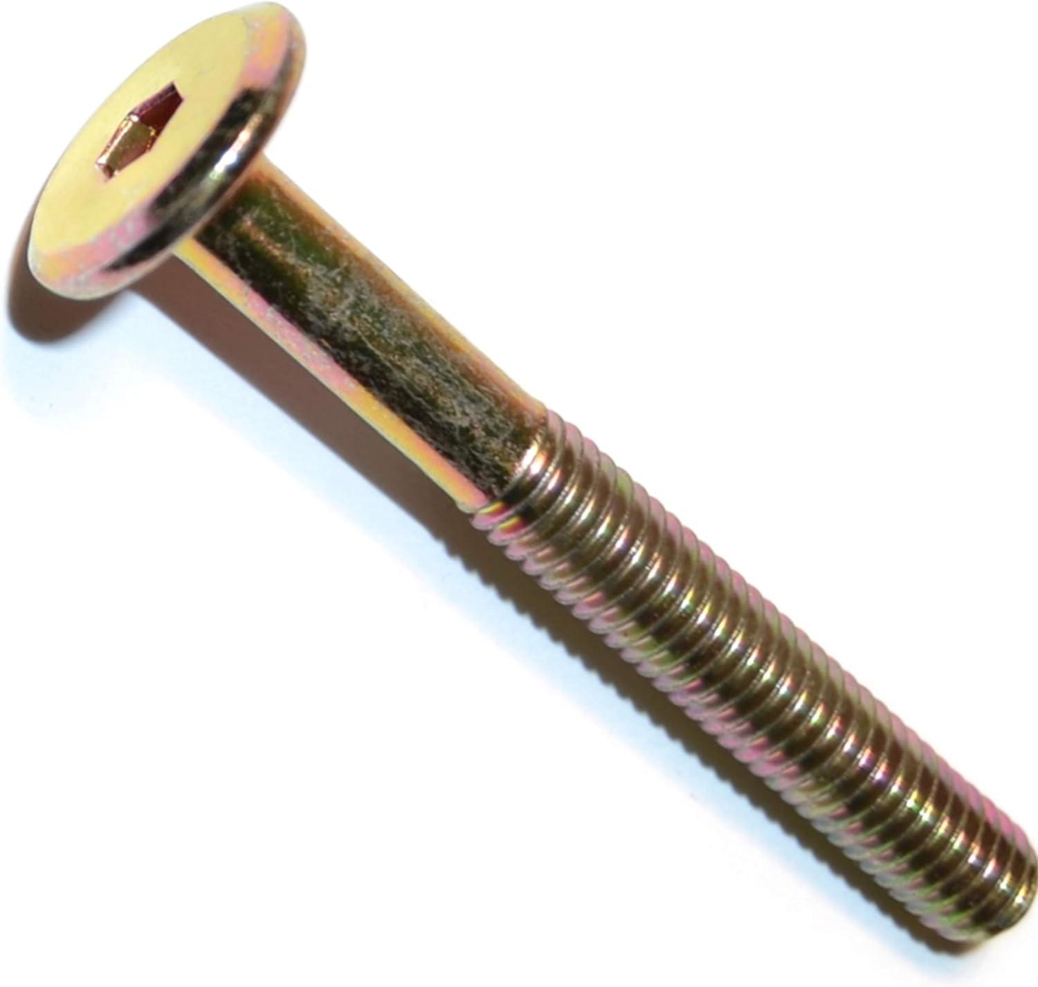 Yellow Zinc Plated Steel Joint Connector Bolts, 6mm x 50mm, Set of 10