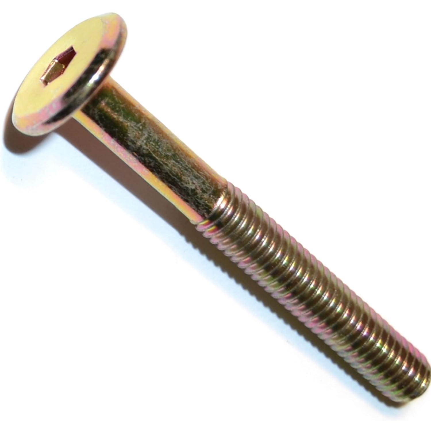 Yellow Zinc Plated Steel Joint Connector Bolts, 6mm x 50mm, Set of 10