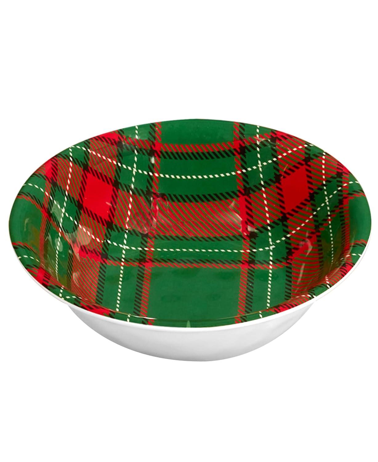 Certified International Christmas Plaid 12 pc Dinnerware Set