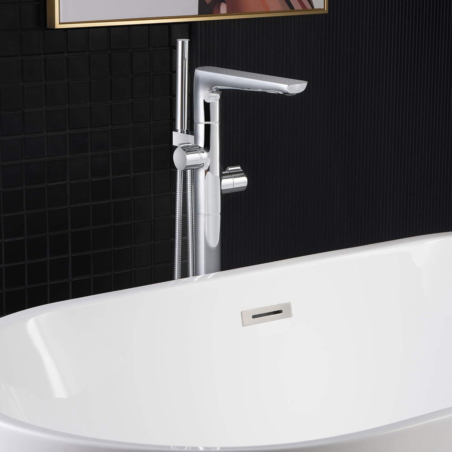 Lumen Floor Clawfoot Tub Faucet with Diverter