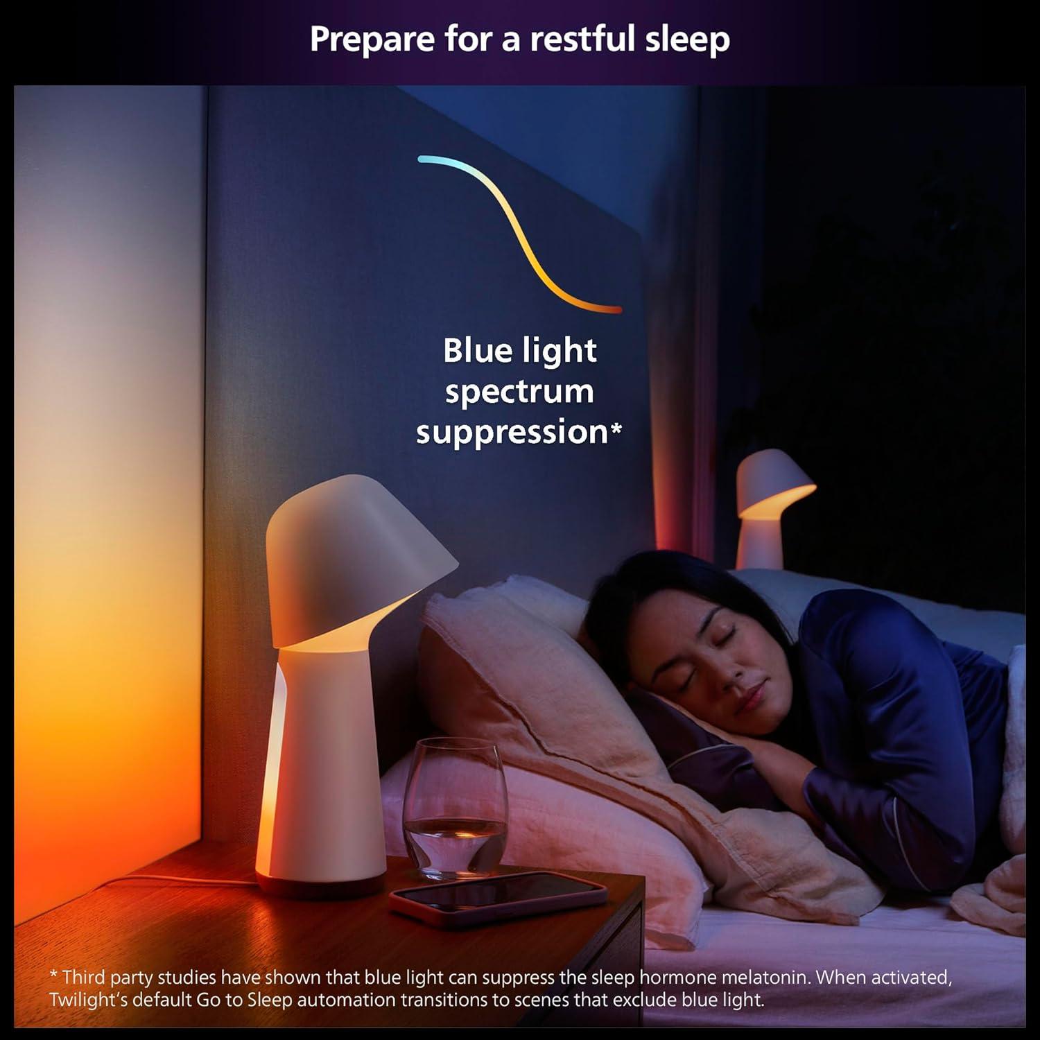 Philips Hue Twilight Smart LED Sleep and Wake-Up Lamp, White & Color Light, Bluetooth Compatible, Voice Control with Alexa, Apple Home & Google Assistant ​