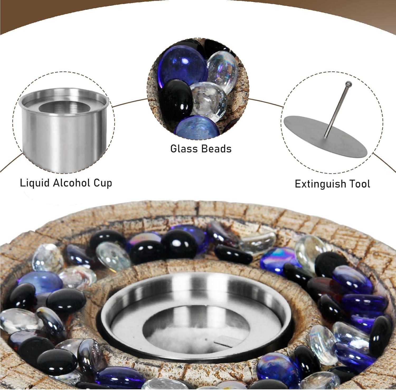 Afterglow Round TerraFab Tabletop Fire Bowl