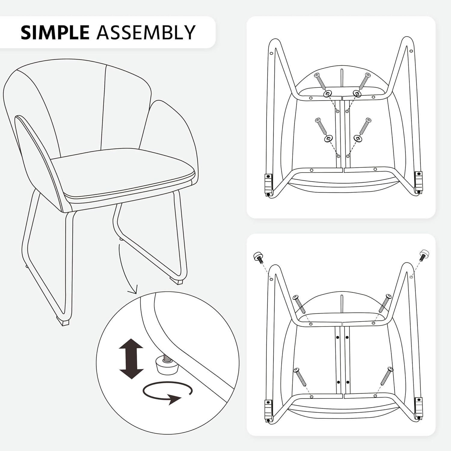 Yaheetech Velvet Armchair Accent Chair with Metal Legs for Living Room/Bedroom, Black