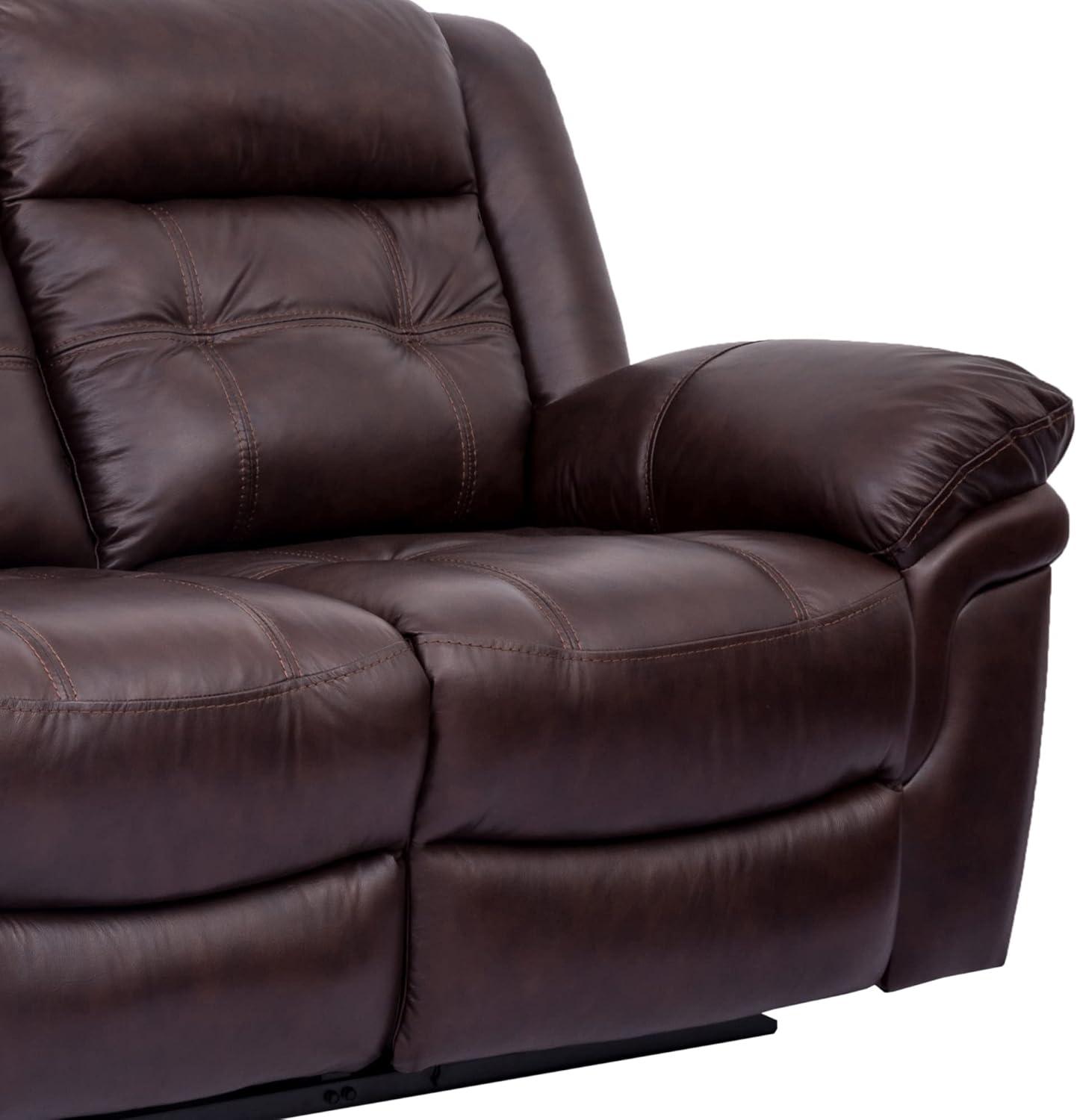 Marcel Manual Reclining Sofa in Dark Brown Leather