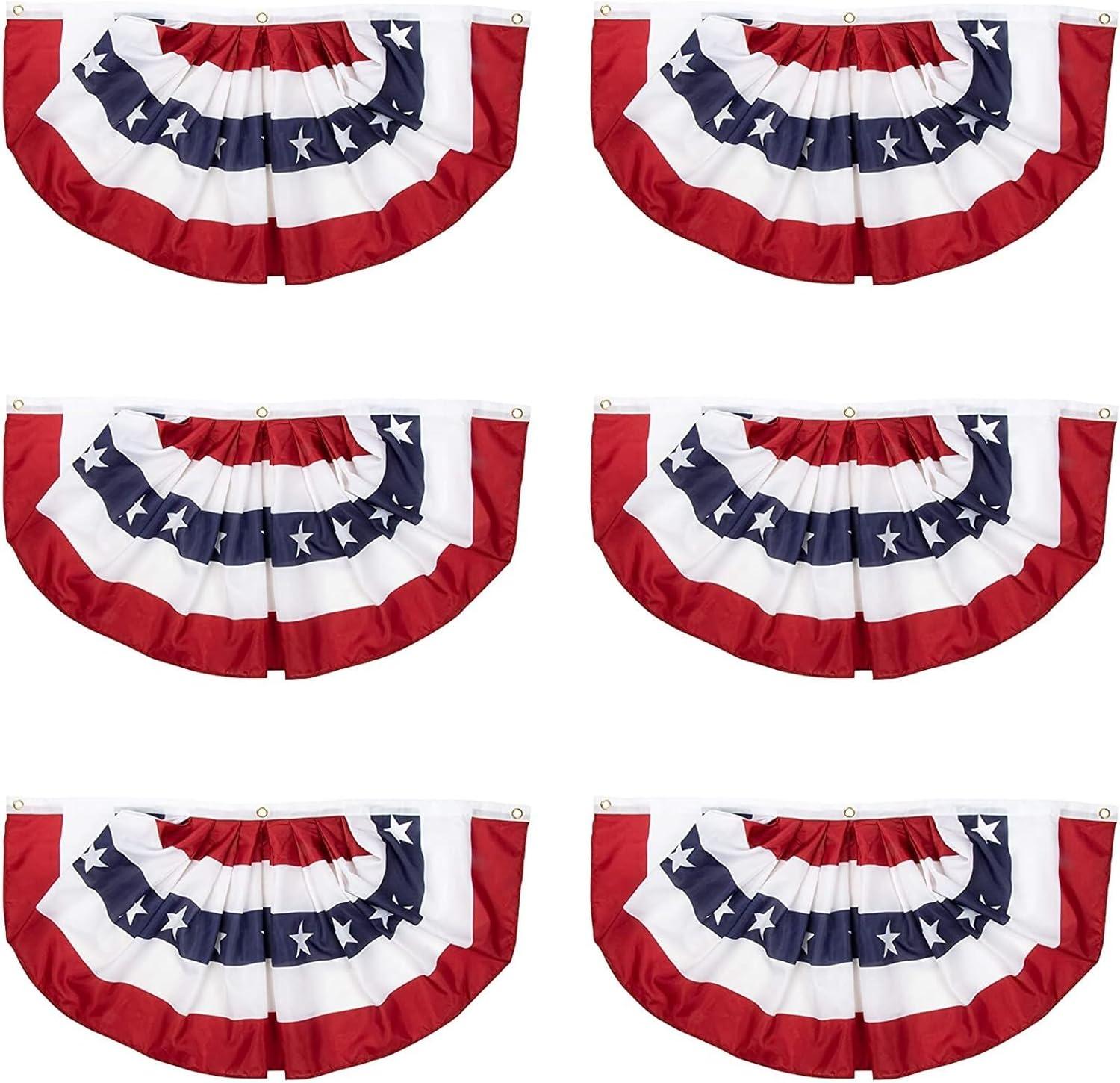 Patriotic Red White and Blue Polyester Bunting Banner Set