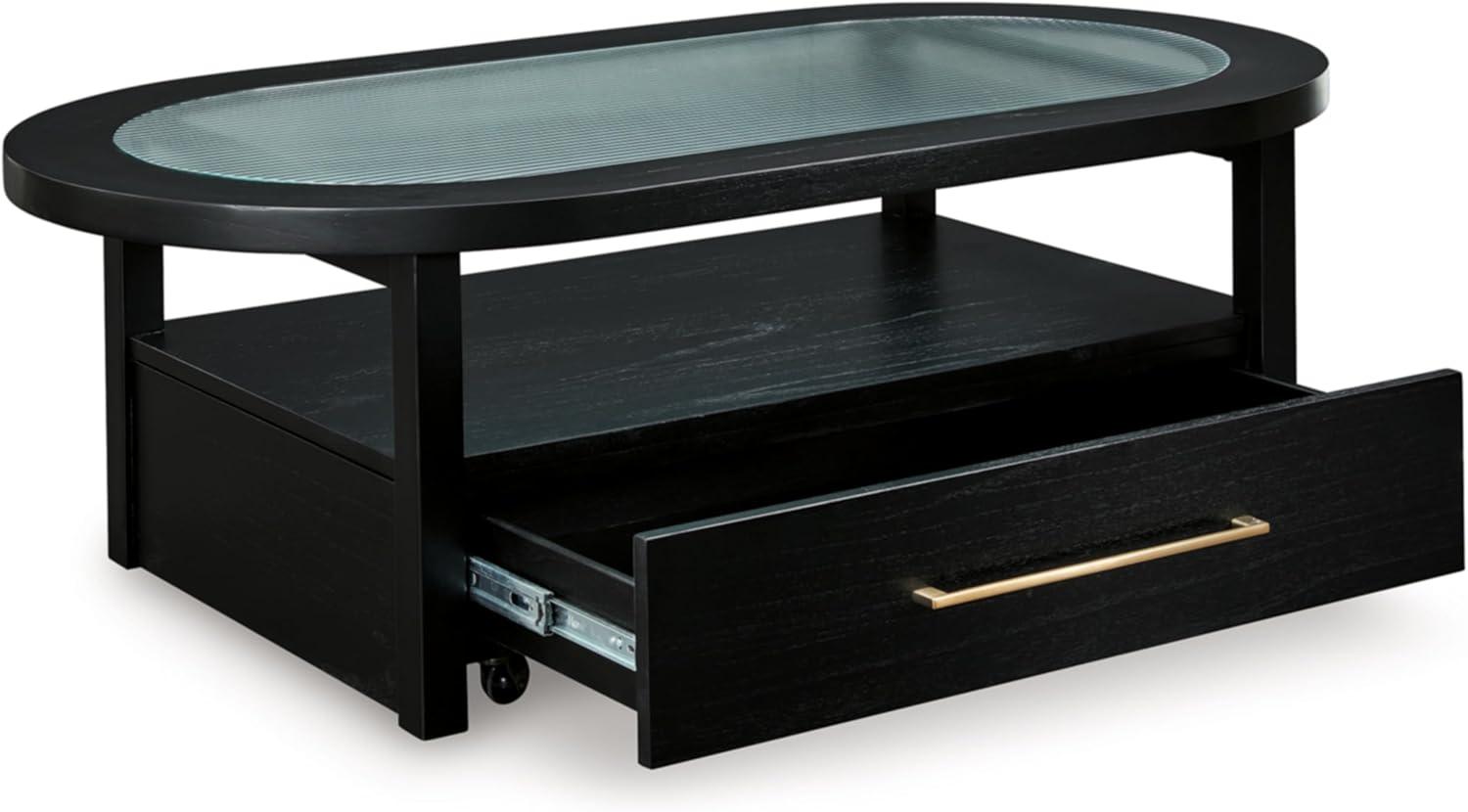 Signature Design by Ashley Winbardi Coffee Glass Tabletop Table, Black