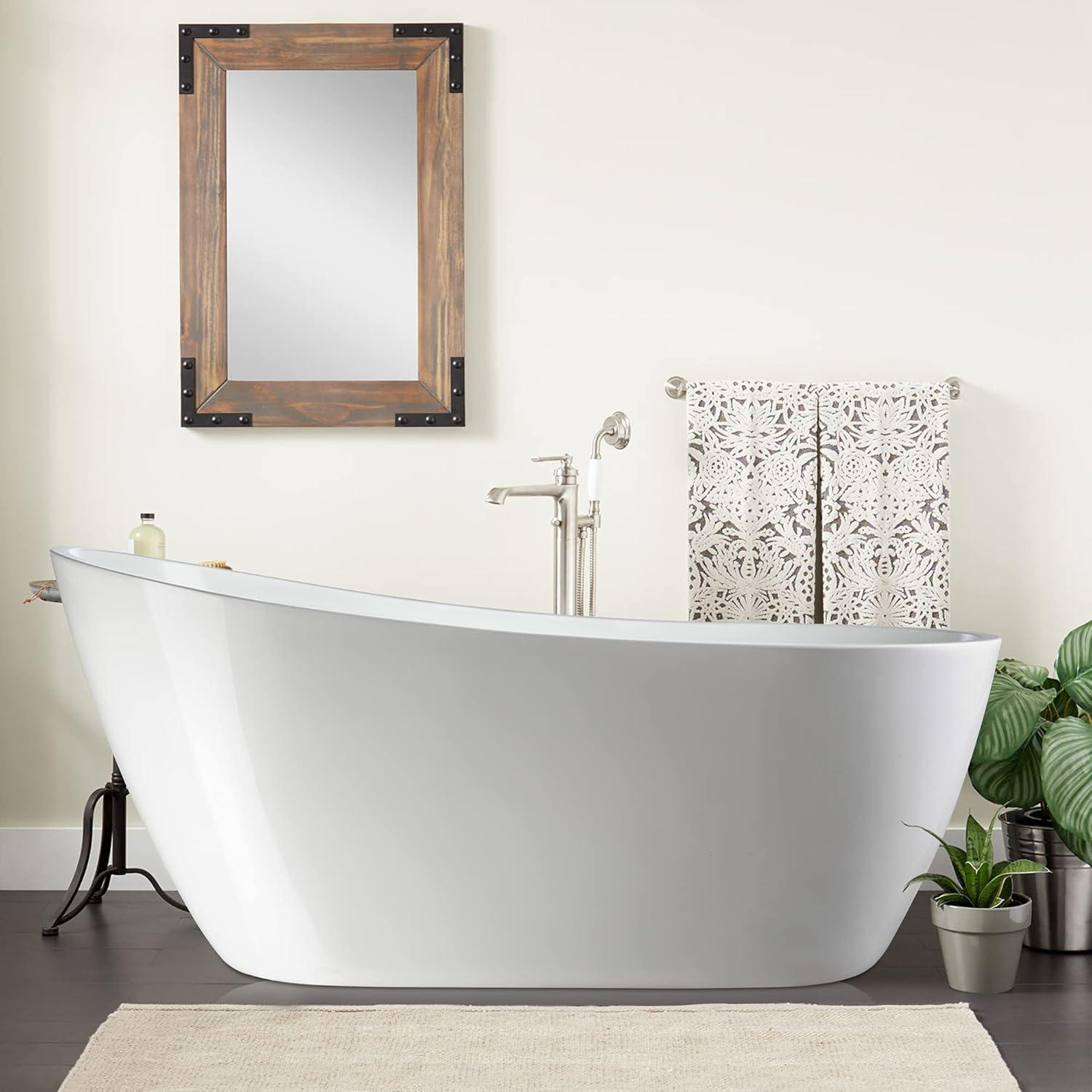 Maya 55" x 28" Freestanding Soaking Acrylic Bathtub