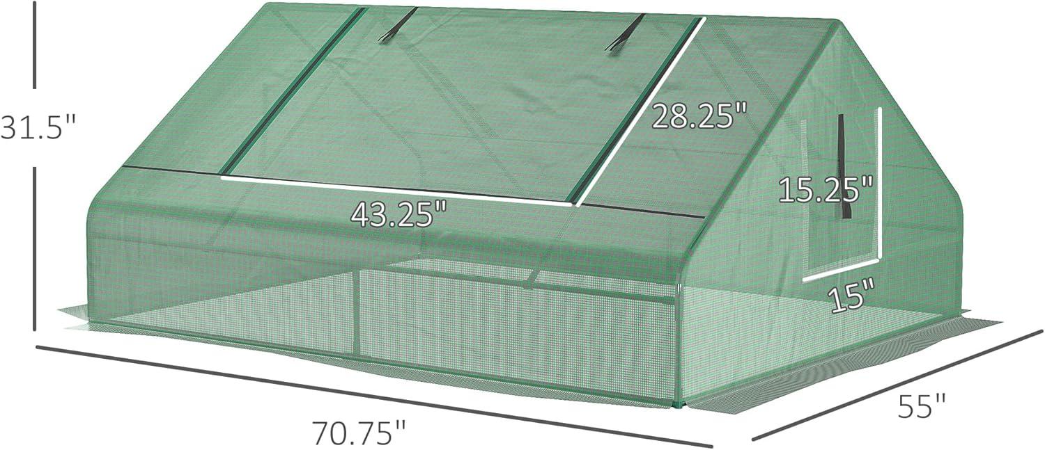 Green Polyethylene Mini Greenhouse with Alloy Steel Frame