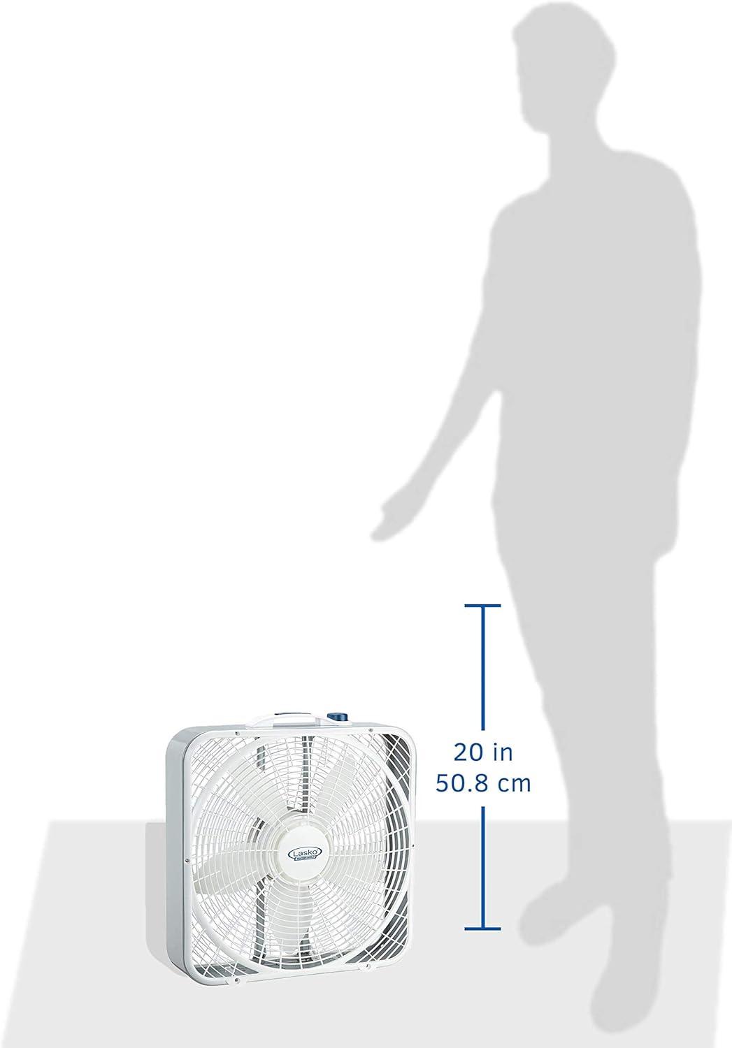 Lasko 20 Weather-Shield Performance Box Fan-Features Innovative Wind Ring System for Up to 30% More Air, 20 Inch, 3720