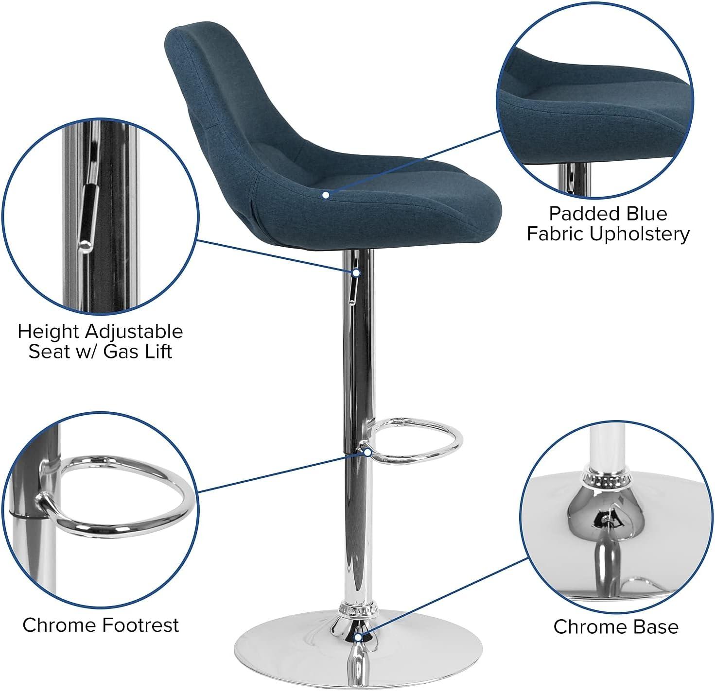 Flash Furniture Contemporary Adjustable Height Gas Lift Swivel Bar Stool with Support Pillow - Kitchen Dining Stool