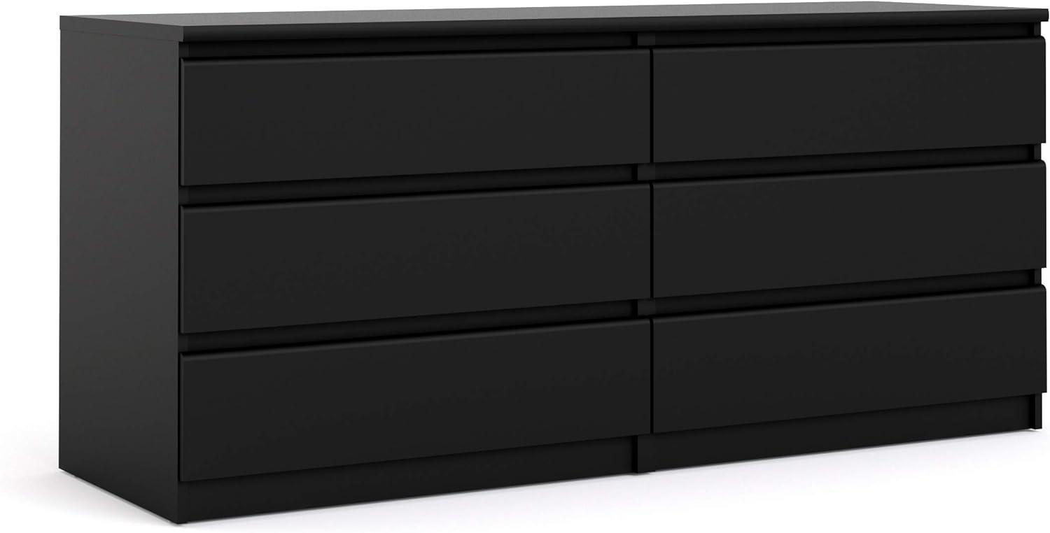 Tvilum,Scottsdale 6 Drawer Double Dresser, Black Matte