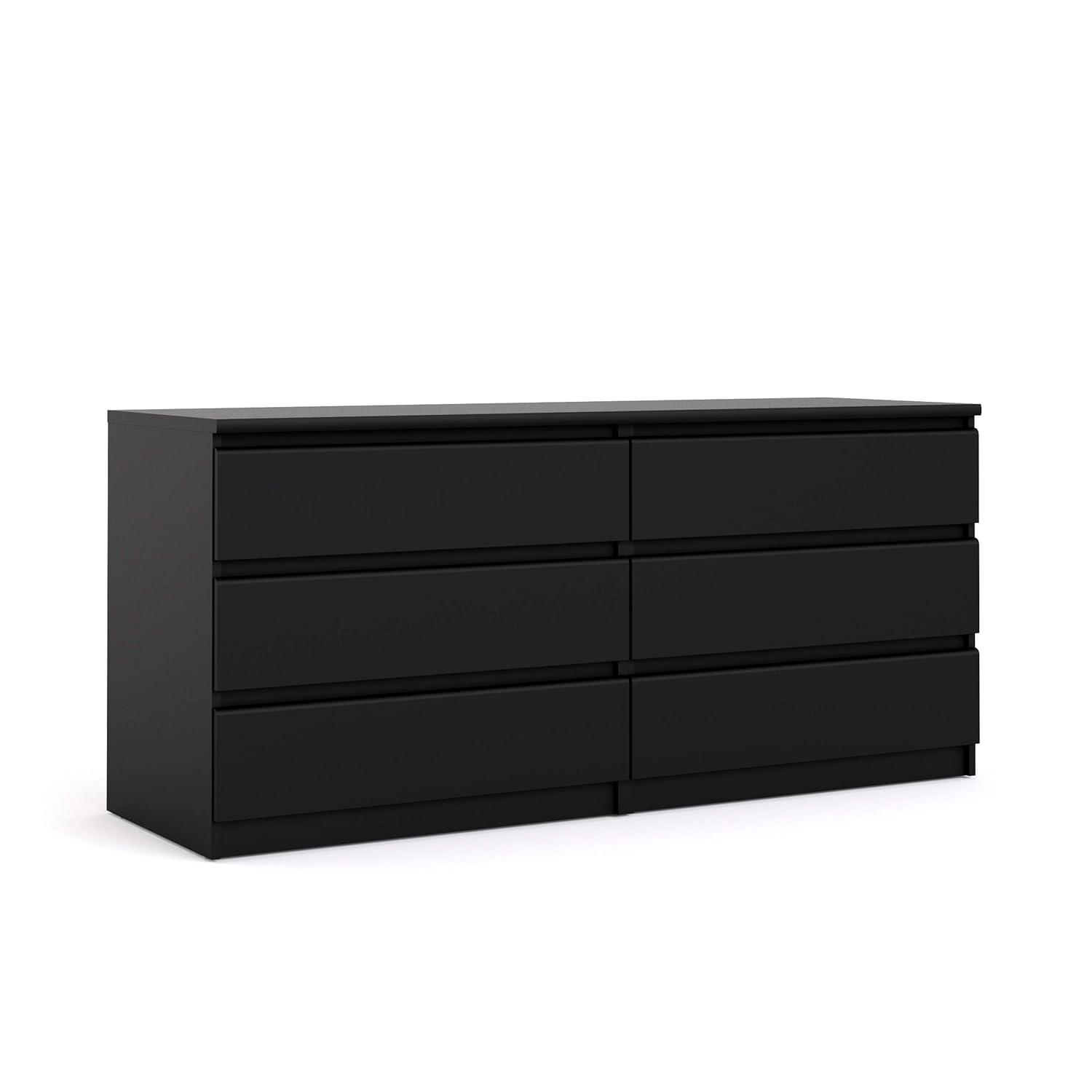 Tvilum,Scottsdale 6 Drawer Double Dresser, Black Matte