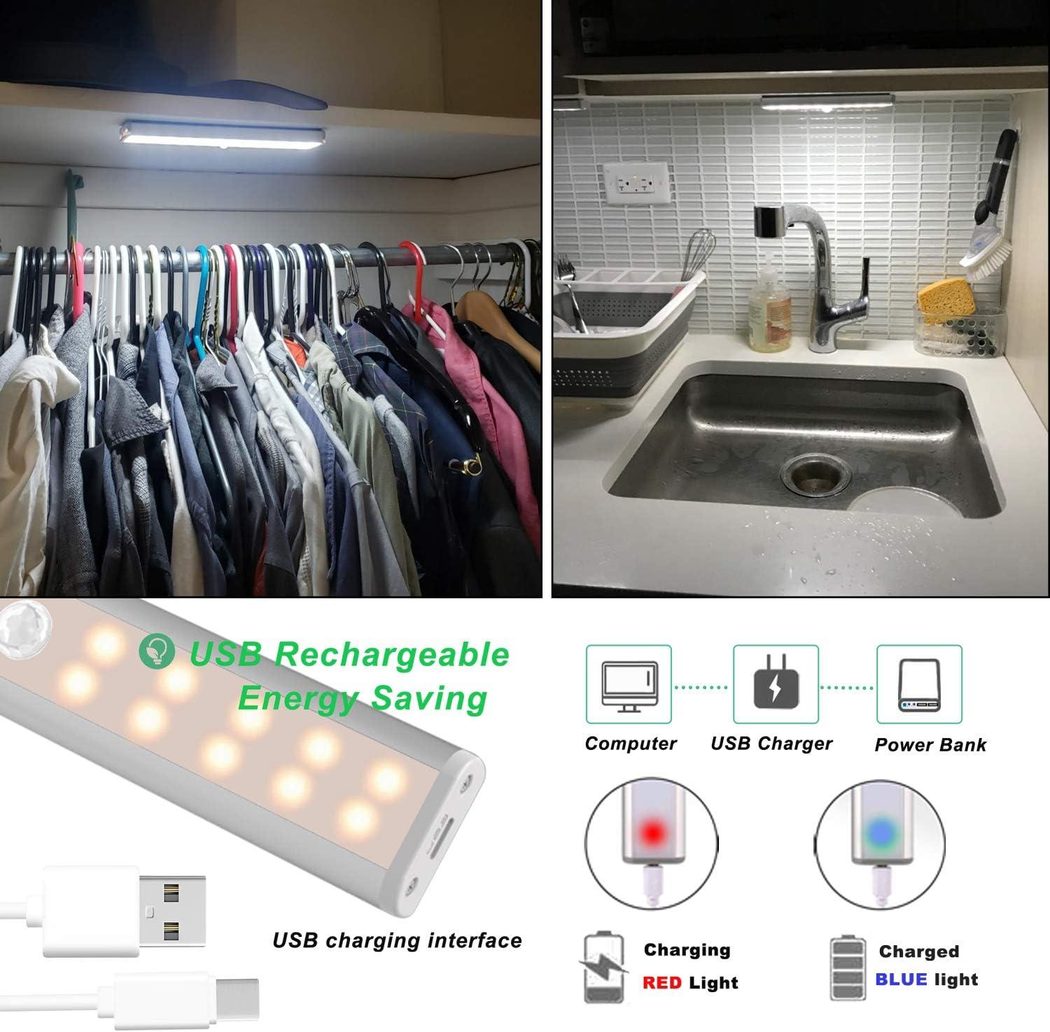 Wireless Dimmable LED Under Cabinet Lights with Remote, 4 Pack