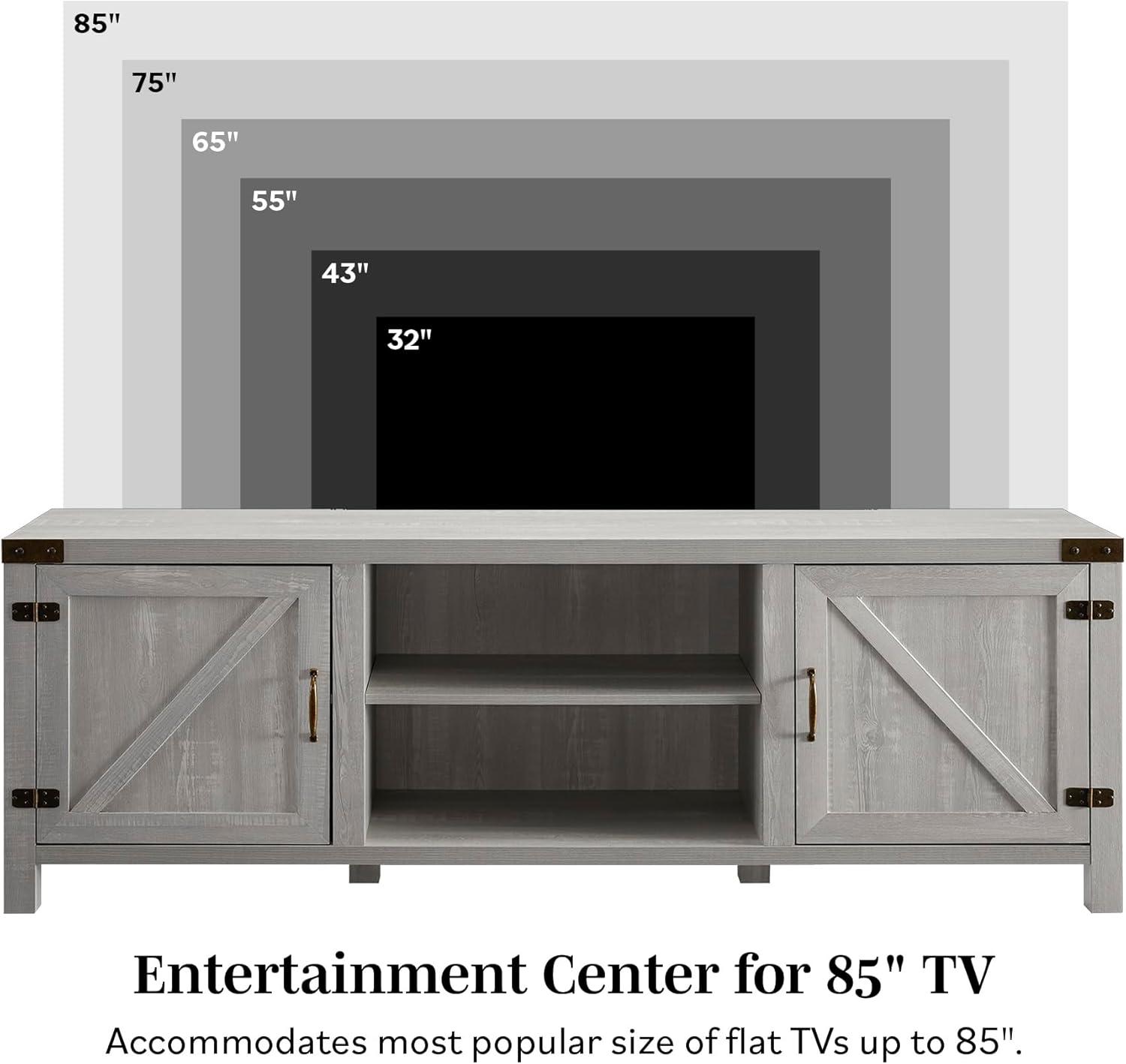 Walker Edison 70" Modern Engineered Wood TV Stand in Stone Gray