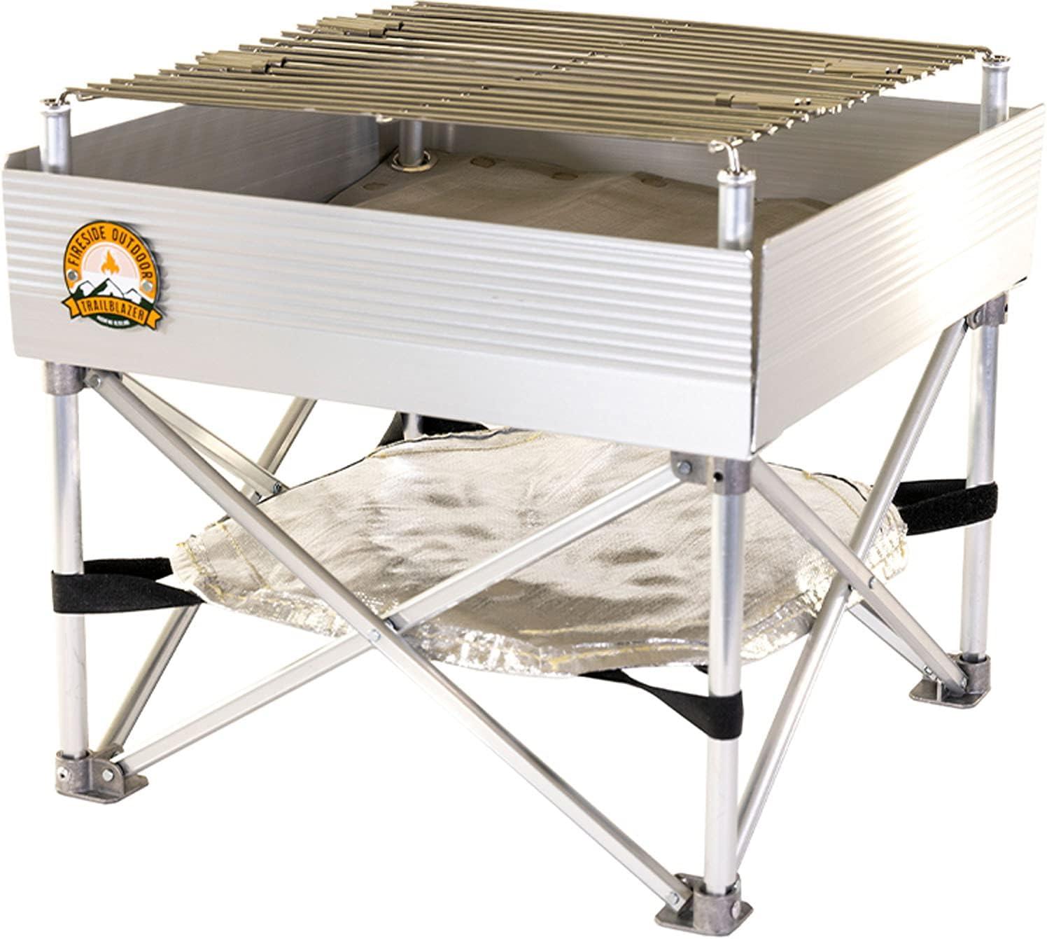 Compact Stainless Steel Portable Fire Pit and Grill