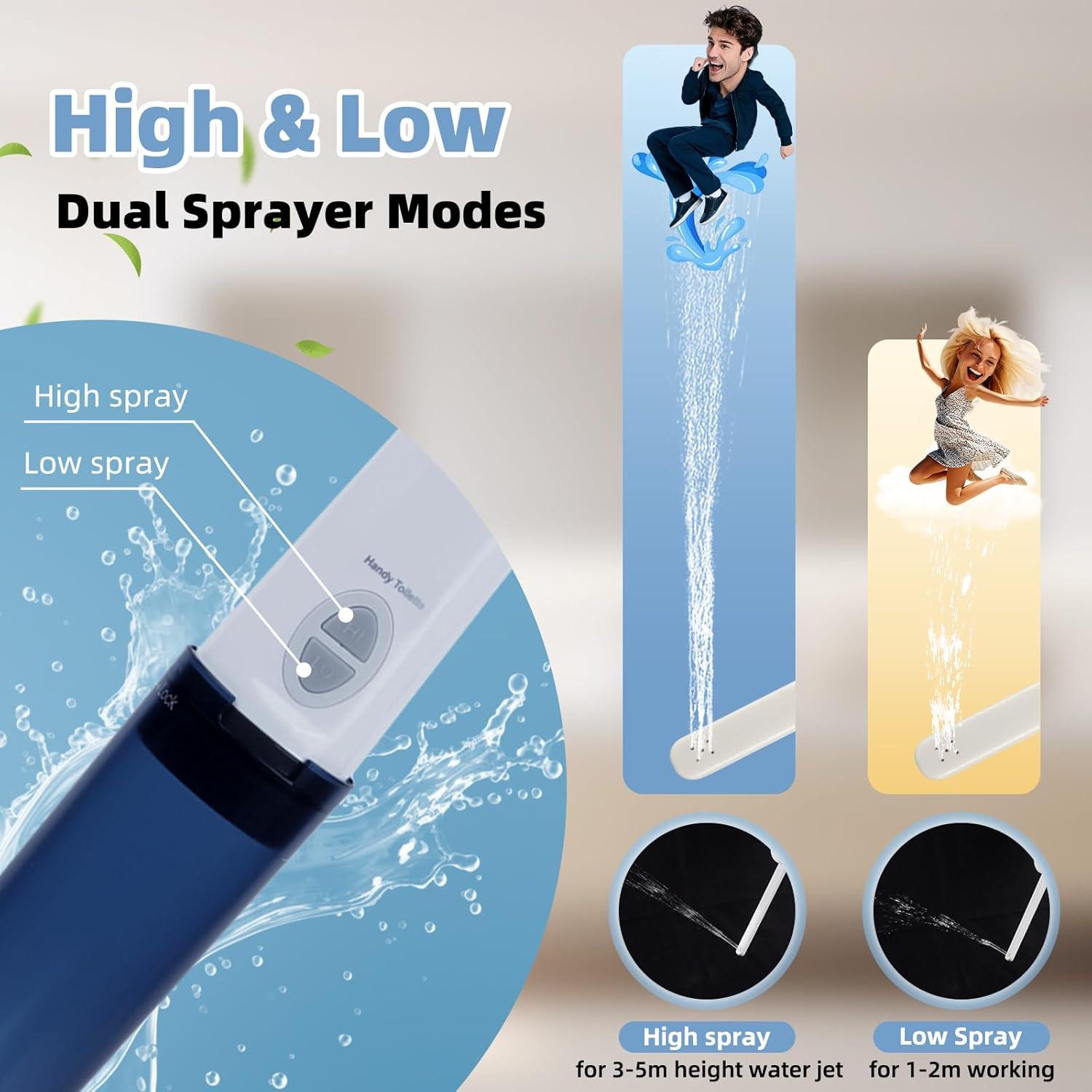 Hibbent Portable Bidet for Travel, High Pressure Handheld Electric Sprayer, Rechargeable Travel Bidet for Women & Men, Personal Hygiene Cleaning, Soothing Postpartum Care, Blue