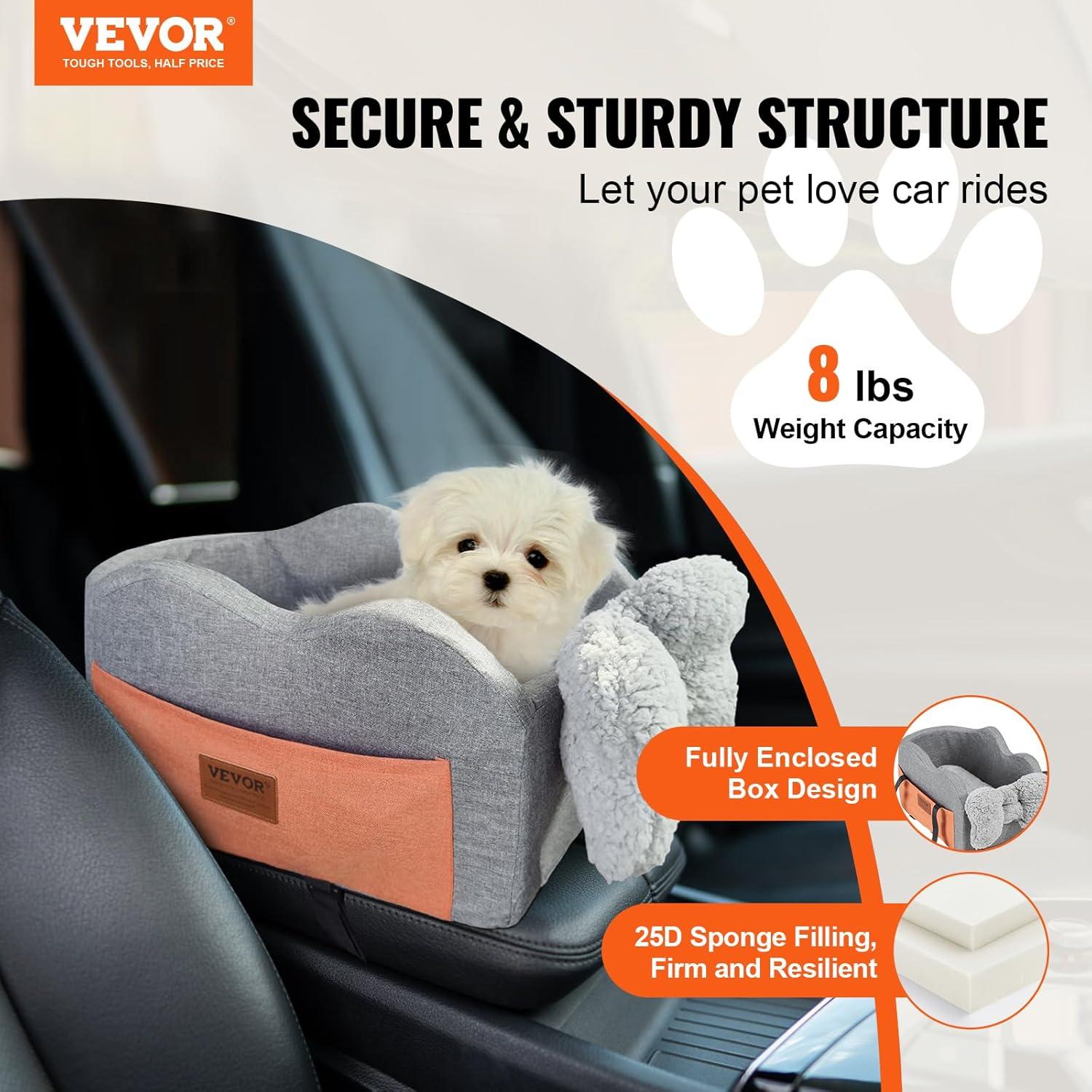 Dark Gray Oxford Fabric Dog Car Booster Seat