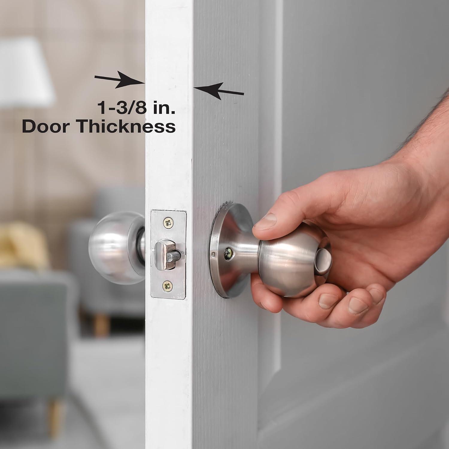 1-3/8 in. x 4-1/2 in. Thick Stainless Steel Lock and Door Reinforcer, 2-1/8 in. Single Bore, 2-3/8 in. Backset