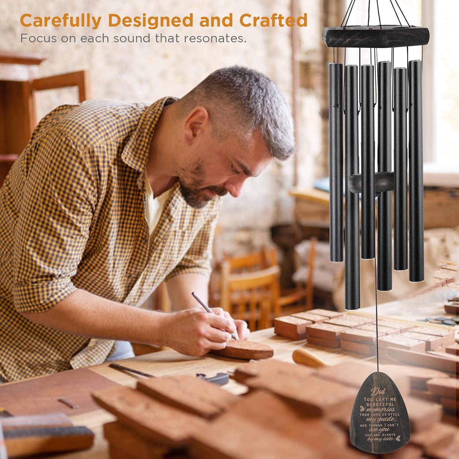 Sympathy Gifts for Loss of Loved One 32" Memorial Wind Chimes for Loss of Loved One Bereavement Condolence Gifts Sympathy Windchimes Memory Wind Chime with Memorial Card