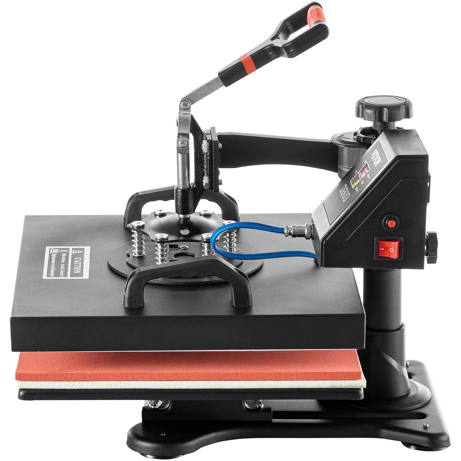 VEVOR Heat Press Machine - 6 in 1 Combo Heat Press Sublimation Machine for DIY T-Shirts/Hats/Mugs/Heat Transfer Projects, 15x15 Multifunction Swing Away Heat Press with 360° Rotation