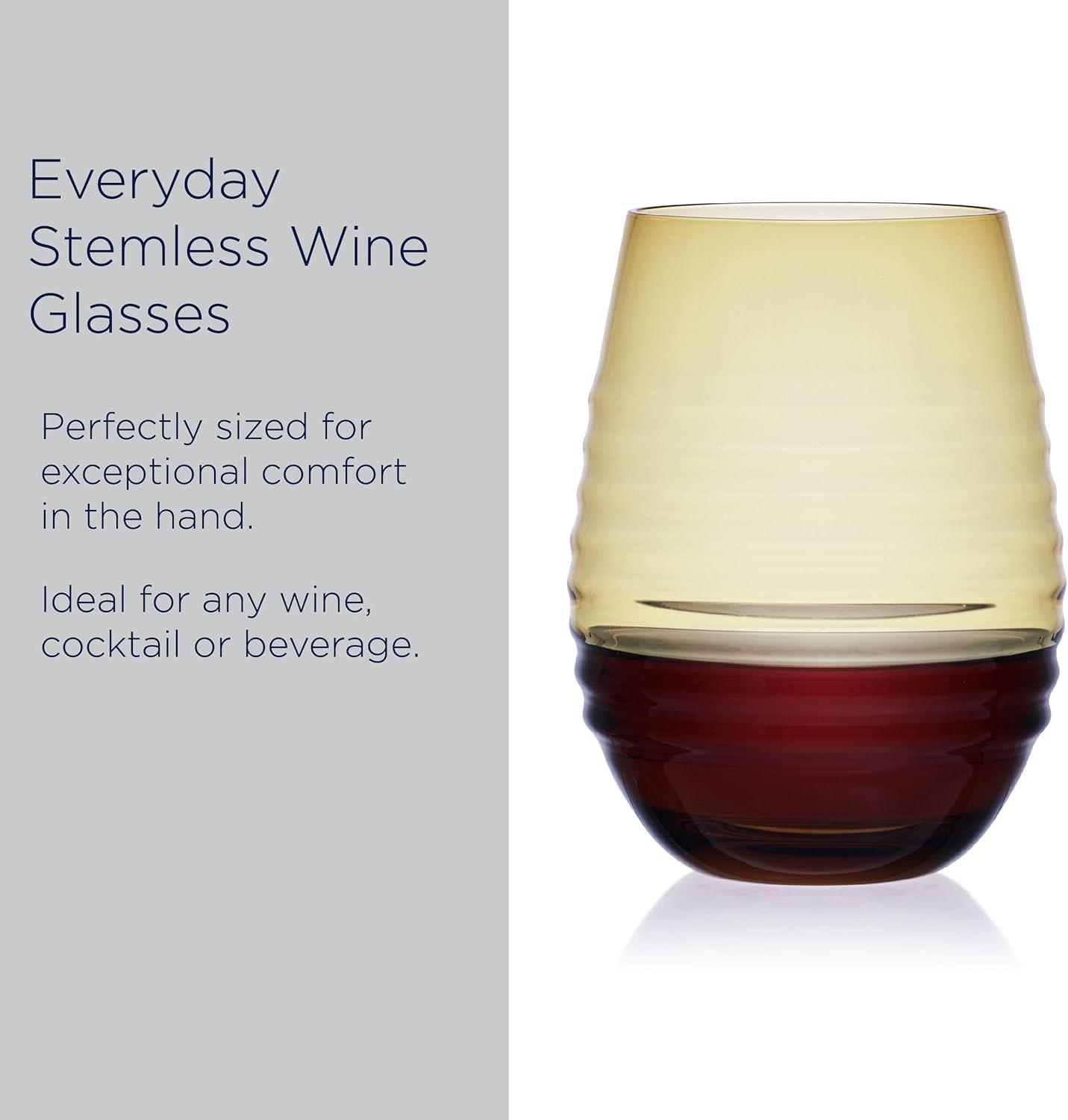 Ciara 18 oz. Stemless Wine Glasses