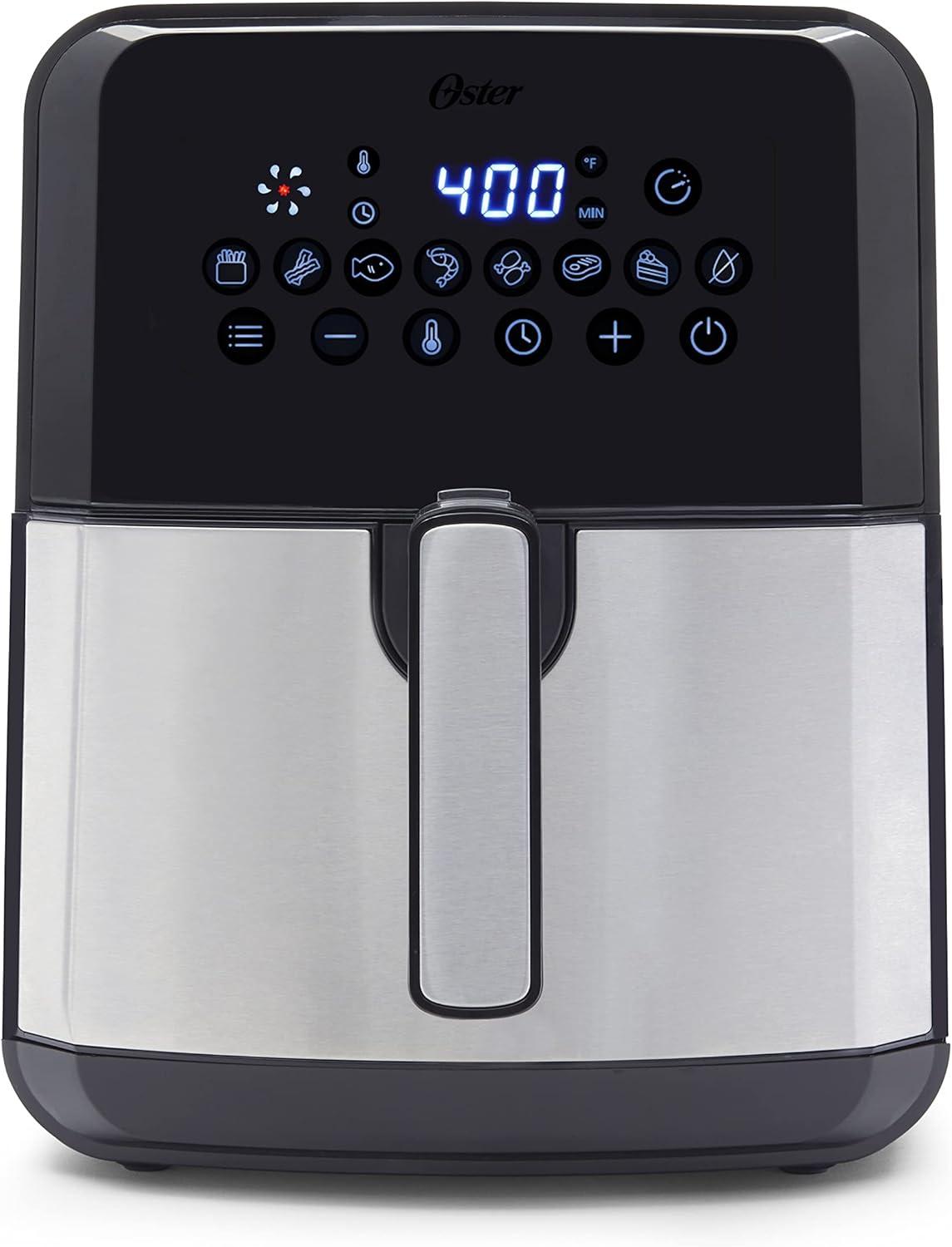 Stainless Steel 5 Quart Digital Air Fryer with Nonstick Coating