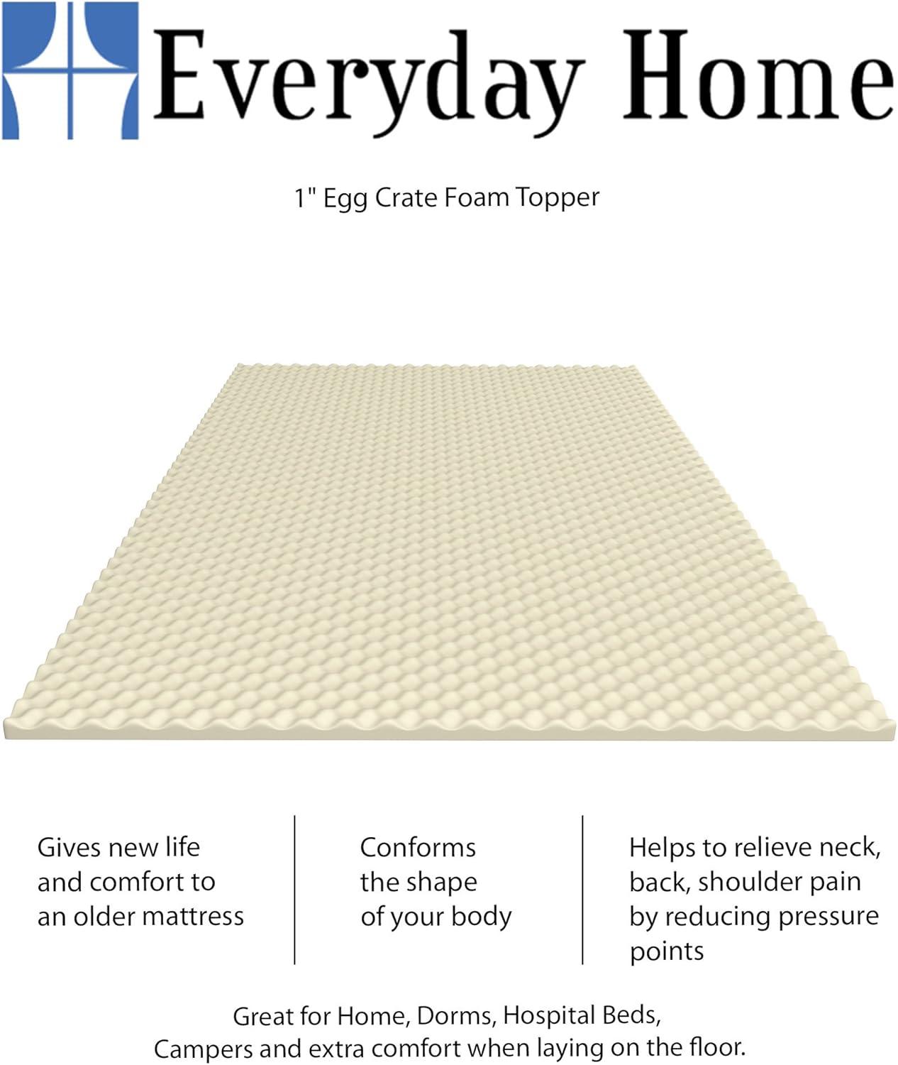 Hastings Home Egg Crate Foam Mattress Topper - Twin XL