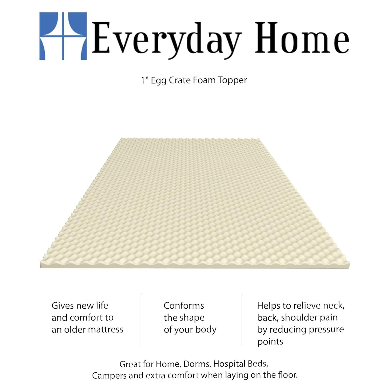Hastings Home Egg Crate Foam Mattress Topper - Twin XL