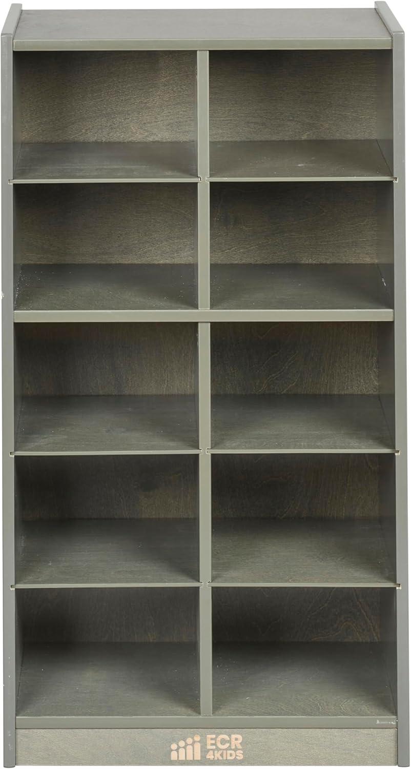 ECR4Kids 10 Cubby Mobile Tray Storage Cabinet, 5x2, Classroom Furniture