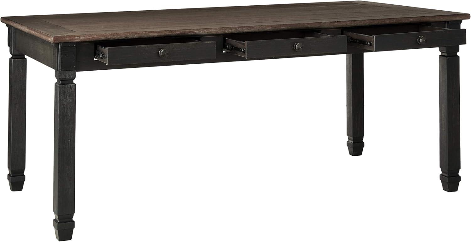 Tyler Creek Farmhouse Black and Gray Rectangular Dining Table with Storage