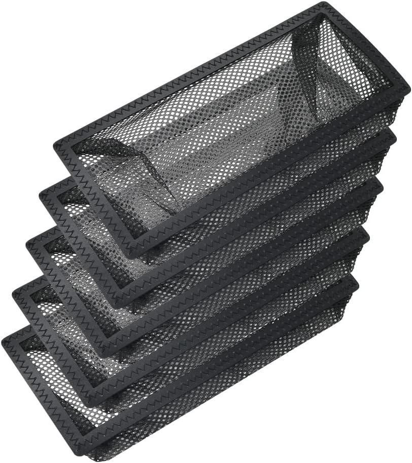 4"x10" Black Fiberglass Floor Register Trap Covers - 5 Pack