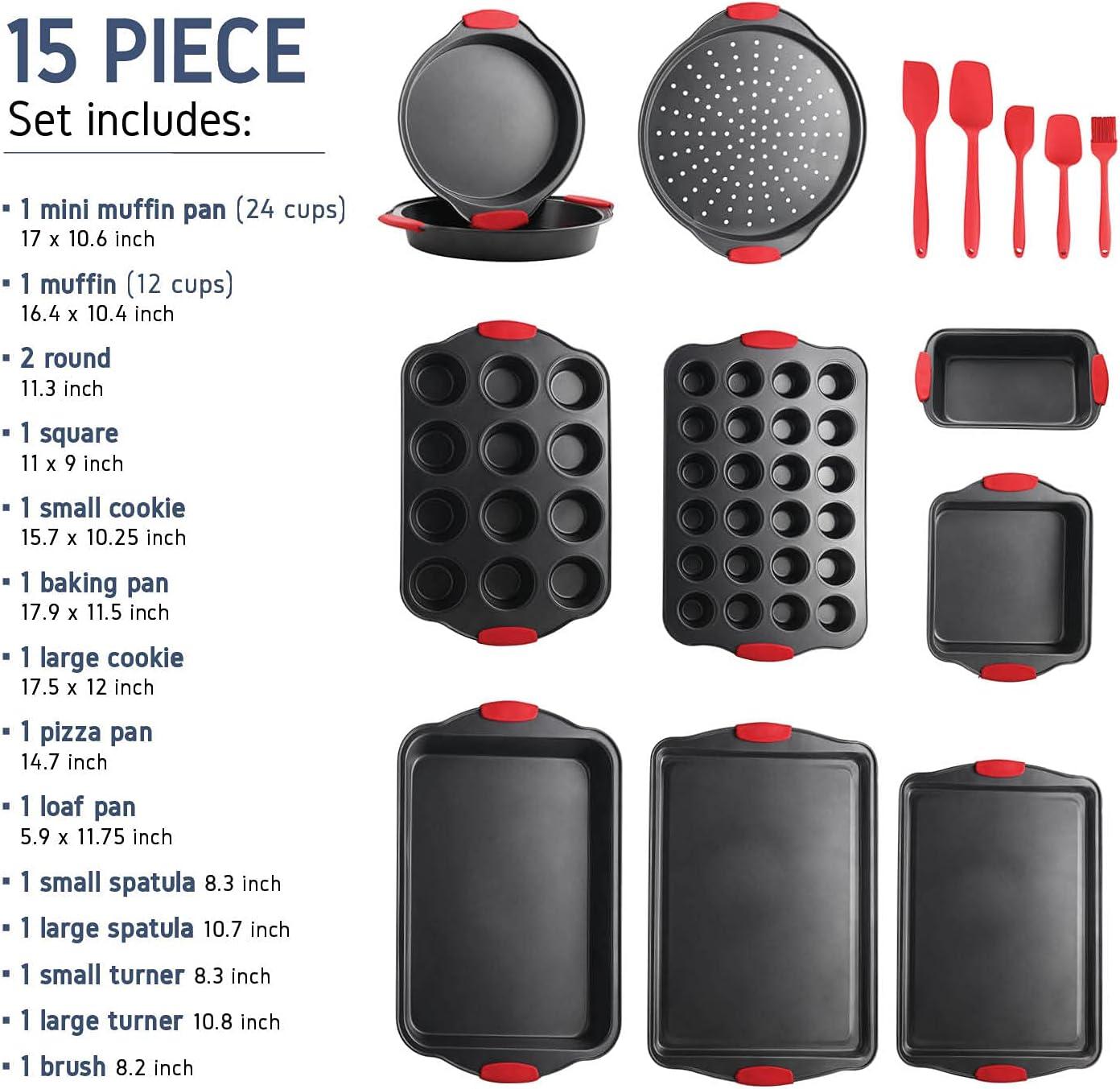 Black Stainless Steel Non-Stick Bakeware and Utensil Set