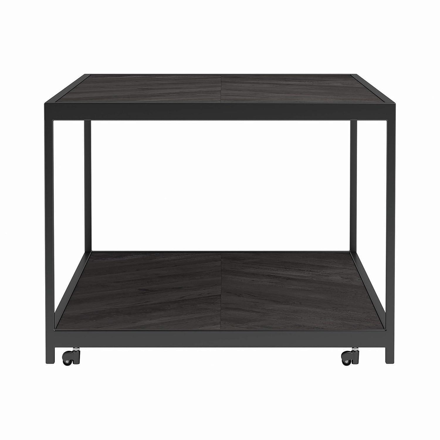 Beckley Wood End Table Gray Herringbone/Black - Coaster