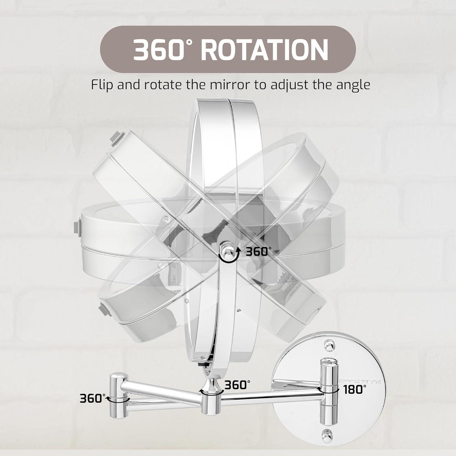 Ovente Concave LED Wall Mirror