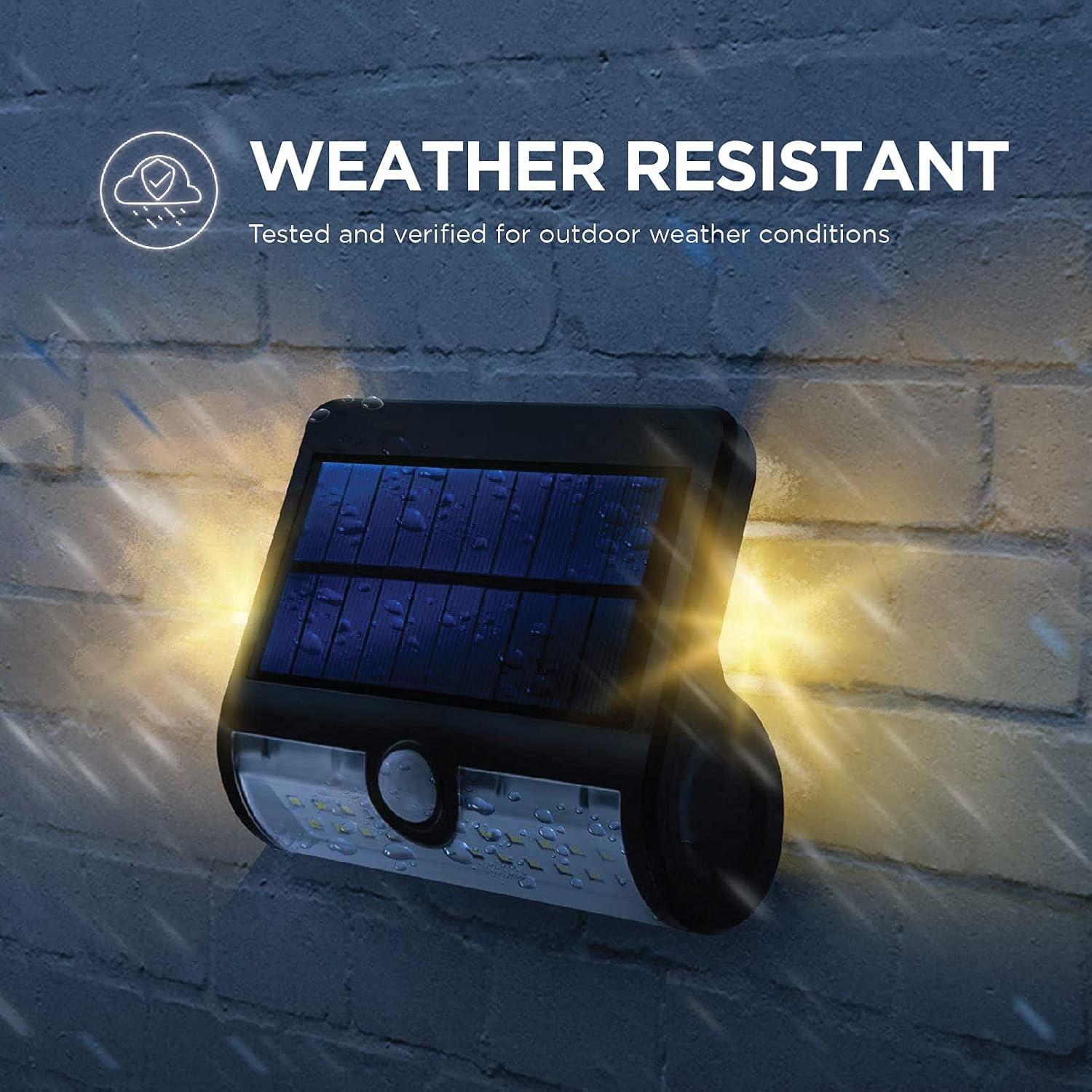 Home Zone Security 1 - Head LED Solar Powered Dusk to Dawn Outdoor Security Wall Pack with Motion Sensor (Set of 2)