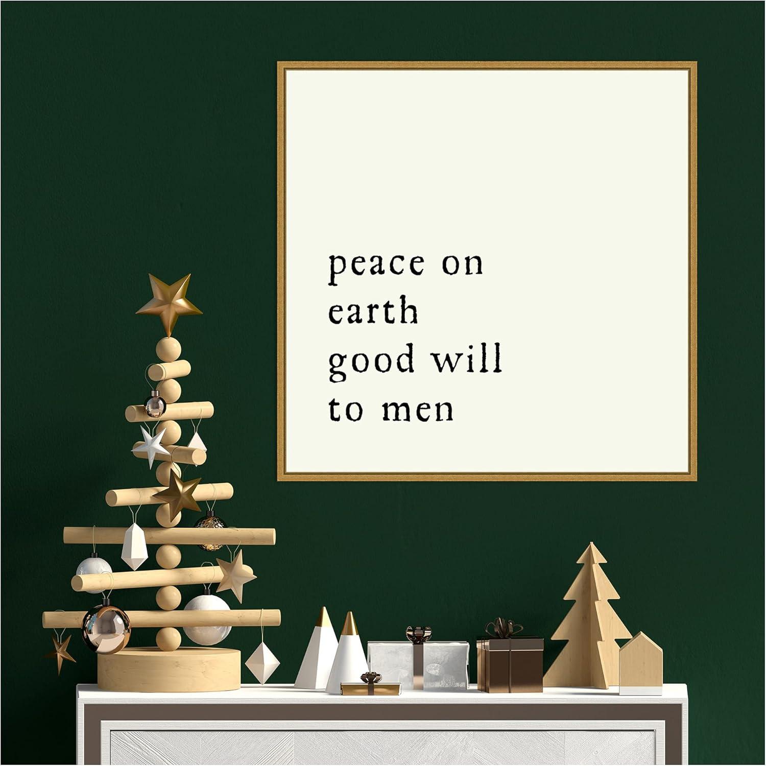 Amanti Art Peace On Earth Framed Canvas Wall Art Print