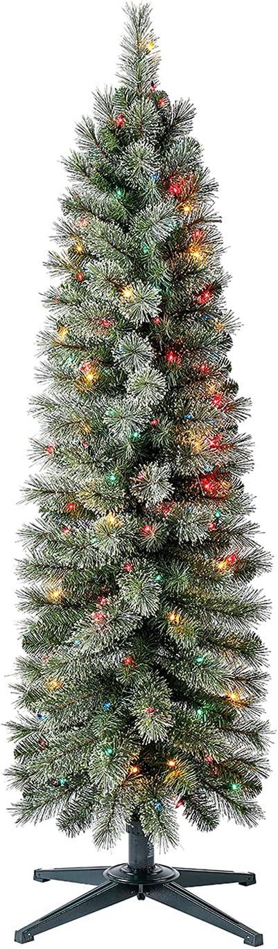 Home Heritage 5' Pencil Pine Prelit Artificial Christmas Tree 150 Color Lights