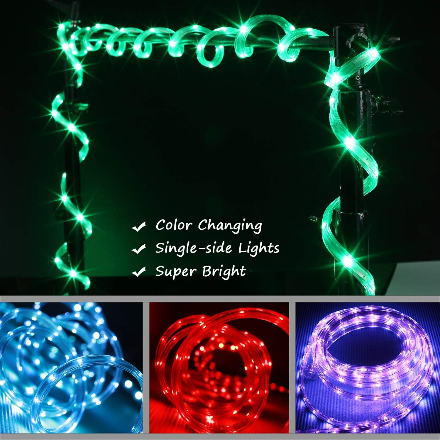 Led Strip Lights 16.4 Feet Outdoor Led Lights Waterproof 300 LEDs Flexible Led Light Strips Color Changing Music Sync RGB Rope Light with Remote Smart Led Lights for Bedroom Home Kitchen