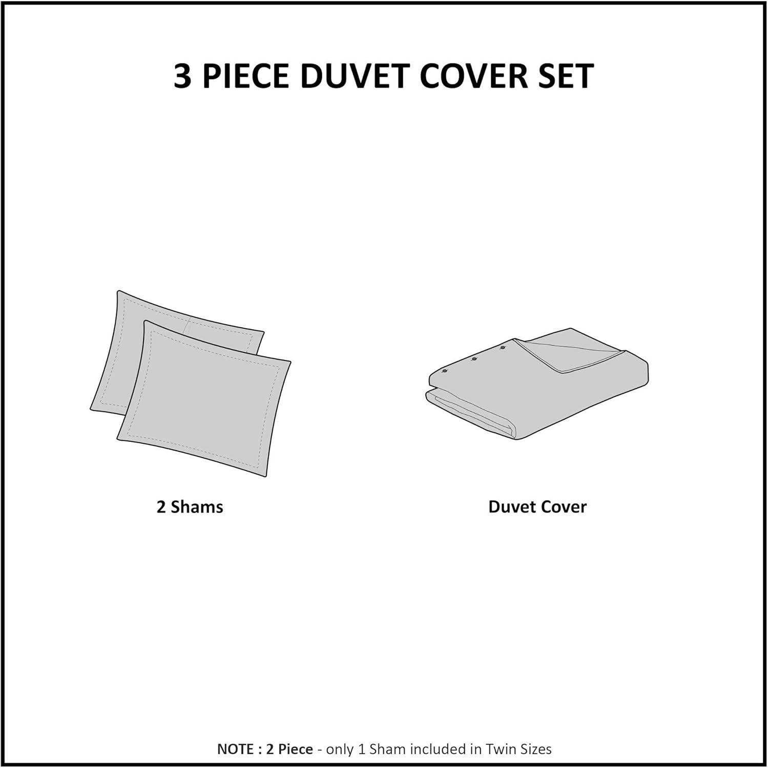 Laetitia Tufted Chenille Cotton 3 Piece Medallion Duvet Cover Set
