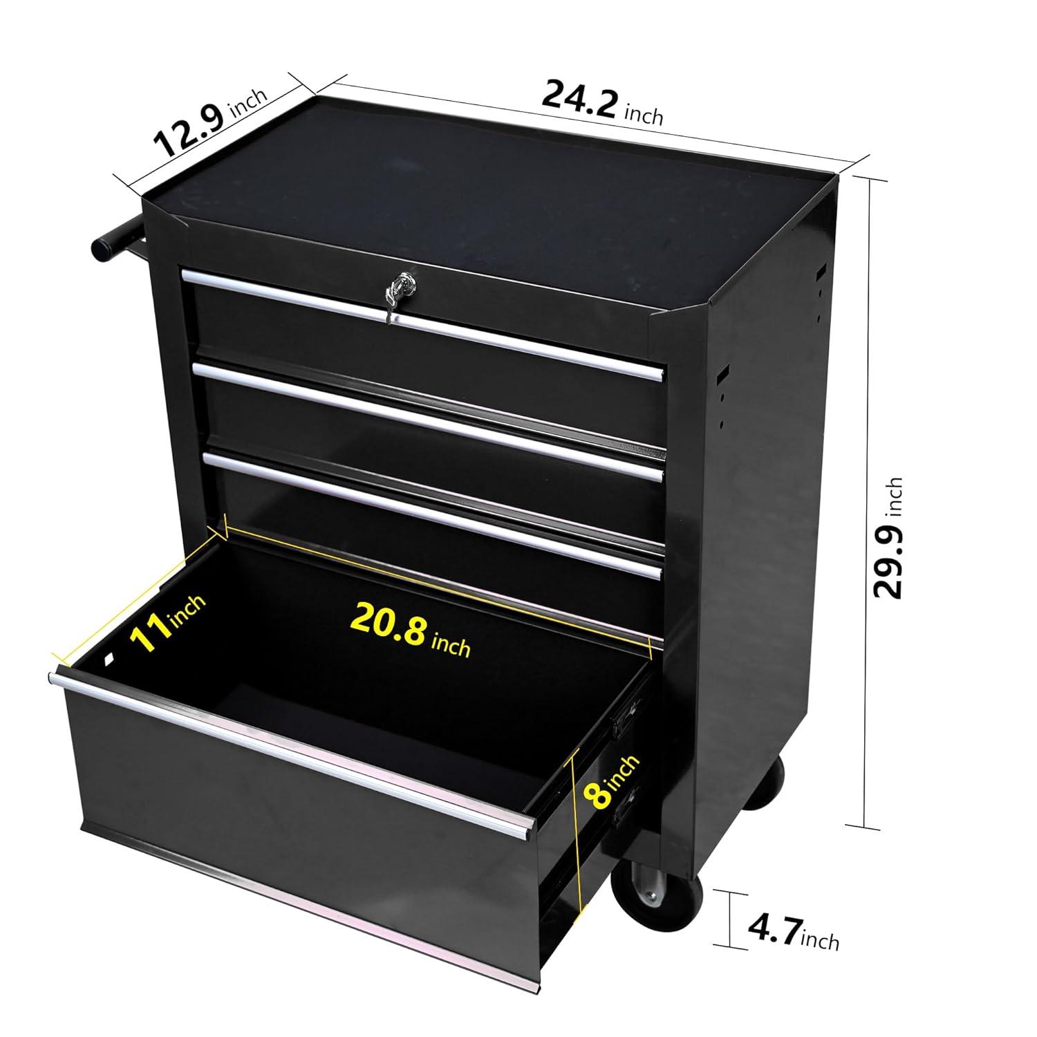 7 Drawers Tool Cart on Wheels,Multifunctional Rolling Tool Chest Tool Storage,Drawers Rolling Tool Trolley Organizer Tool Case for Garage, Warehouse, Workshop, Repair Shop (Silver)