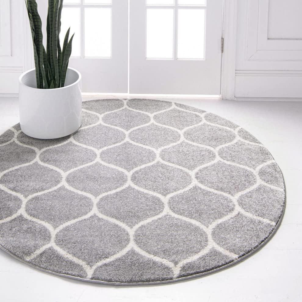 Unique Loom Trellis Frieze Rounded Area Rug