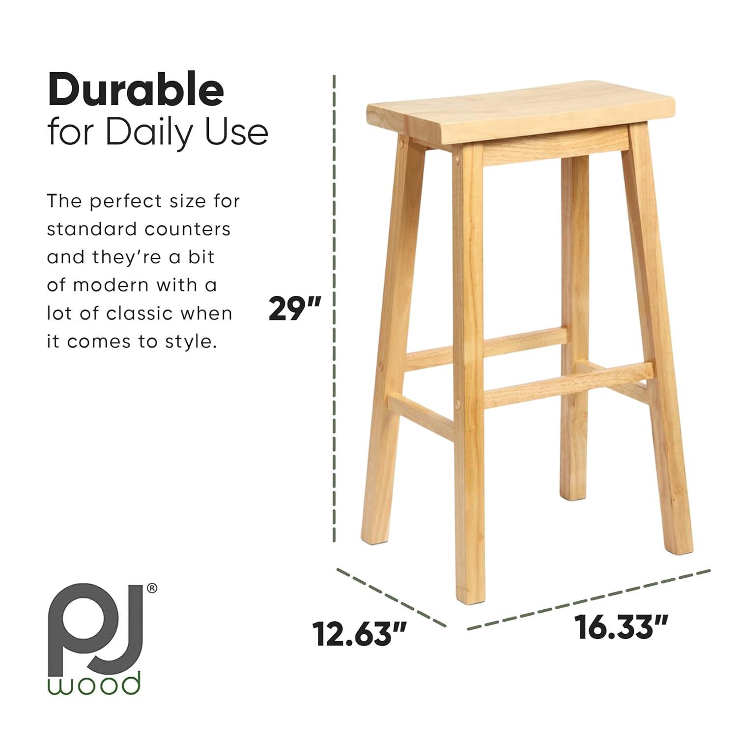 PJ Wood Solid Wood Accent Stool
