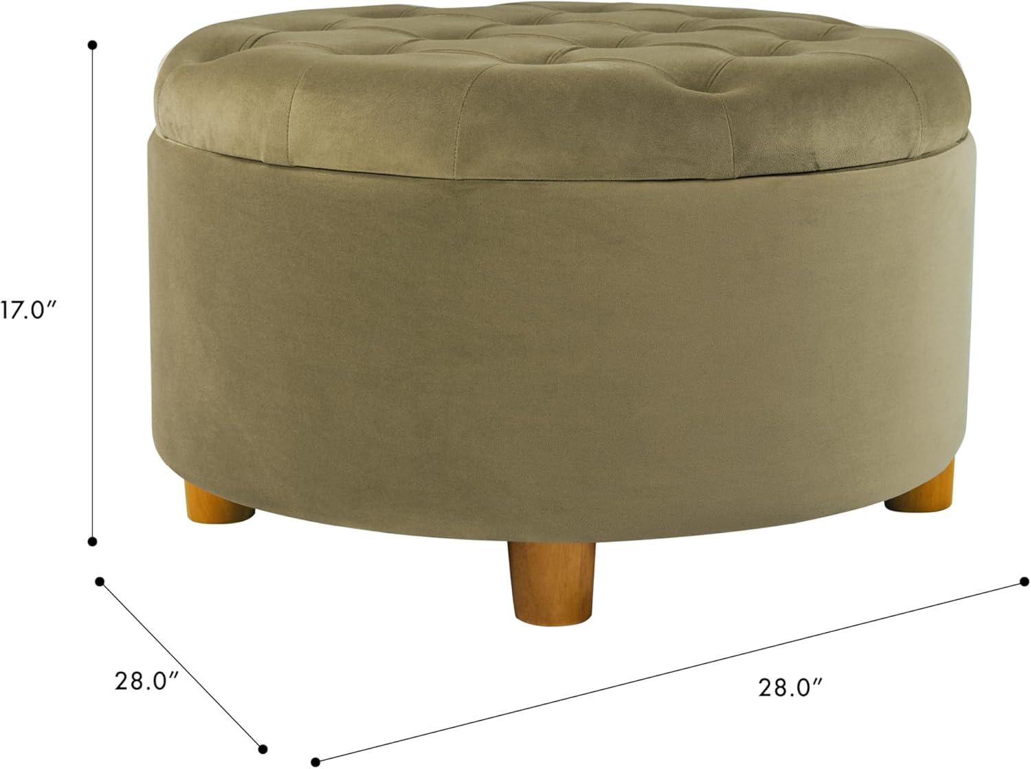 Tufted Round Storage Ottoman Velvet - HomePop