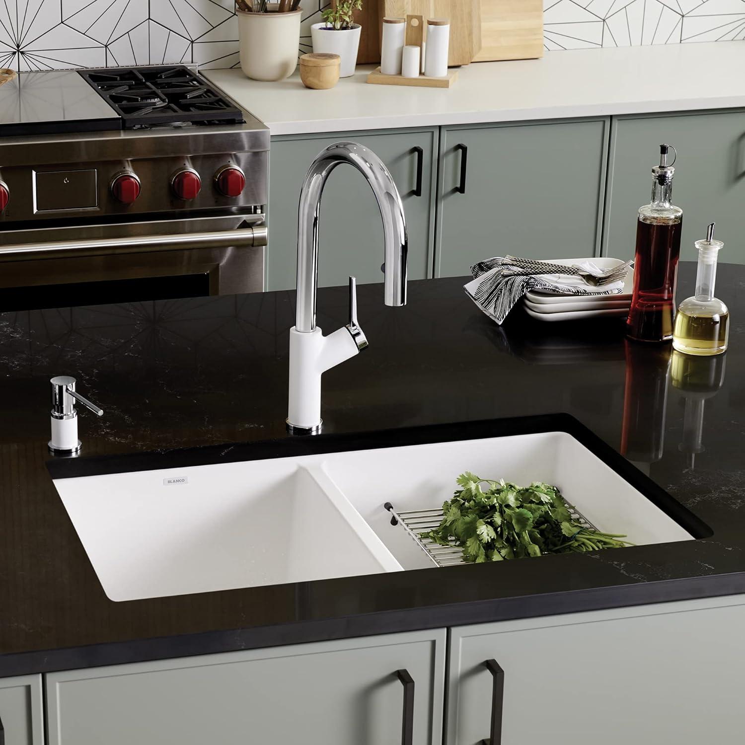 Precis SILGRANIT 29" L X 18.13'' W Double Bowl Undermount Kitchen Sink