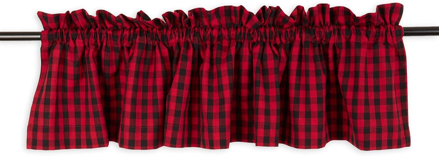 Red Logger Check Window Valance 72x14
