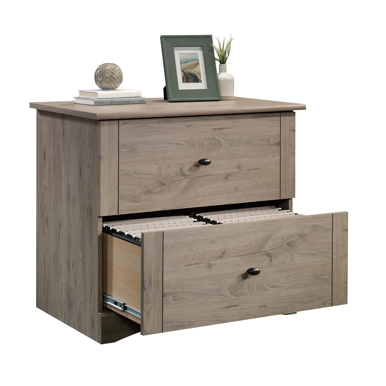 2 Drawer Lateral File Cabinet Laurel Oak - Sauder: Full Extension, Legal/Letter Size, Interlocking