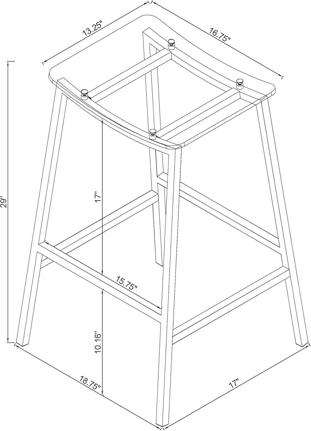 Jovani 29" Clear Acrylic and Chrome Backless Bar Stools Set