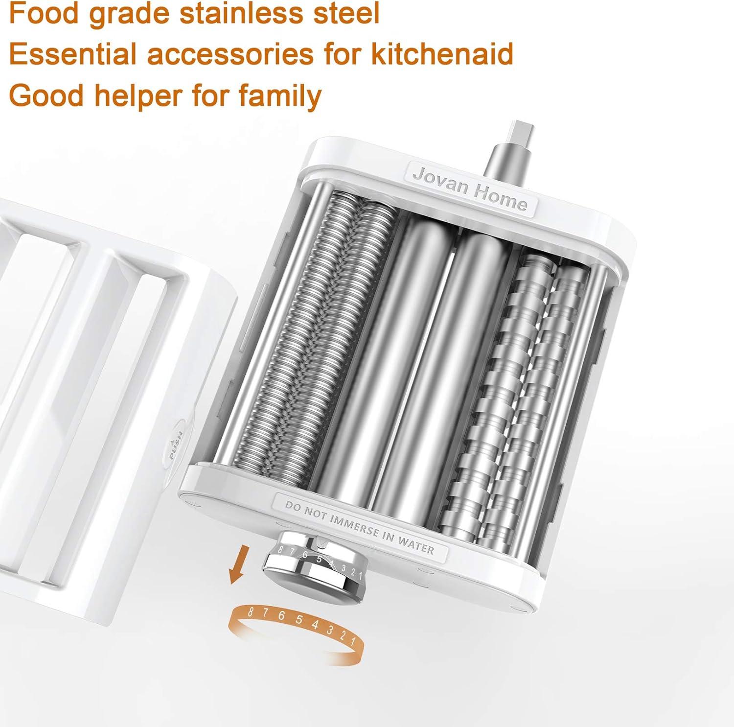 White Stainless Steel 3-in-1 Pasta Maker Attachment for KitchenAid