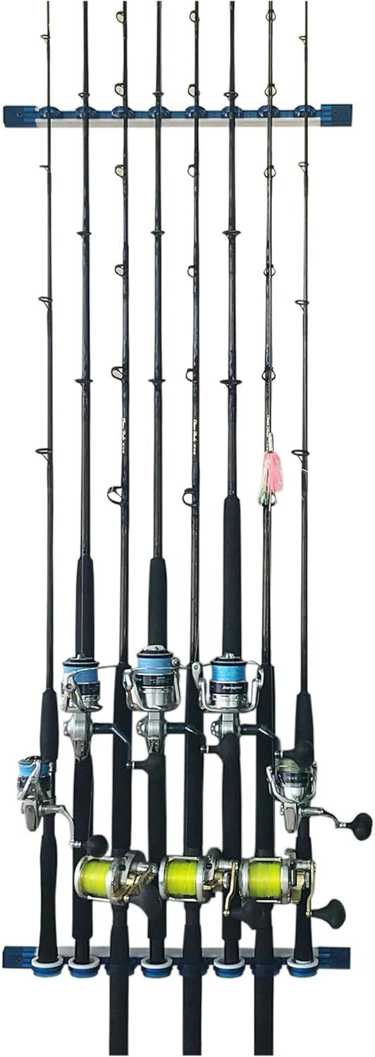 Rush Creek Creations | Fishing Rod Holder, Garage Organization and Wall Storage, for Reels, Gear and Accessories (Vertical/Horizontal Rack)