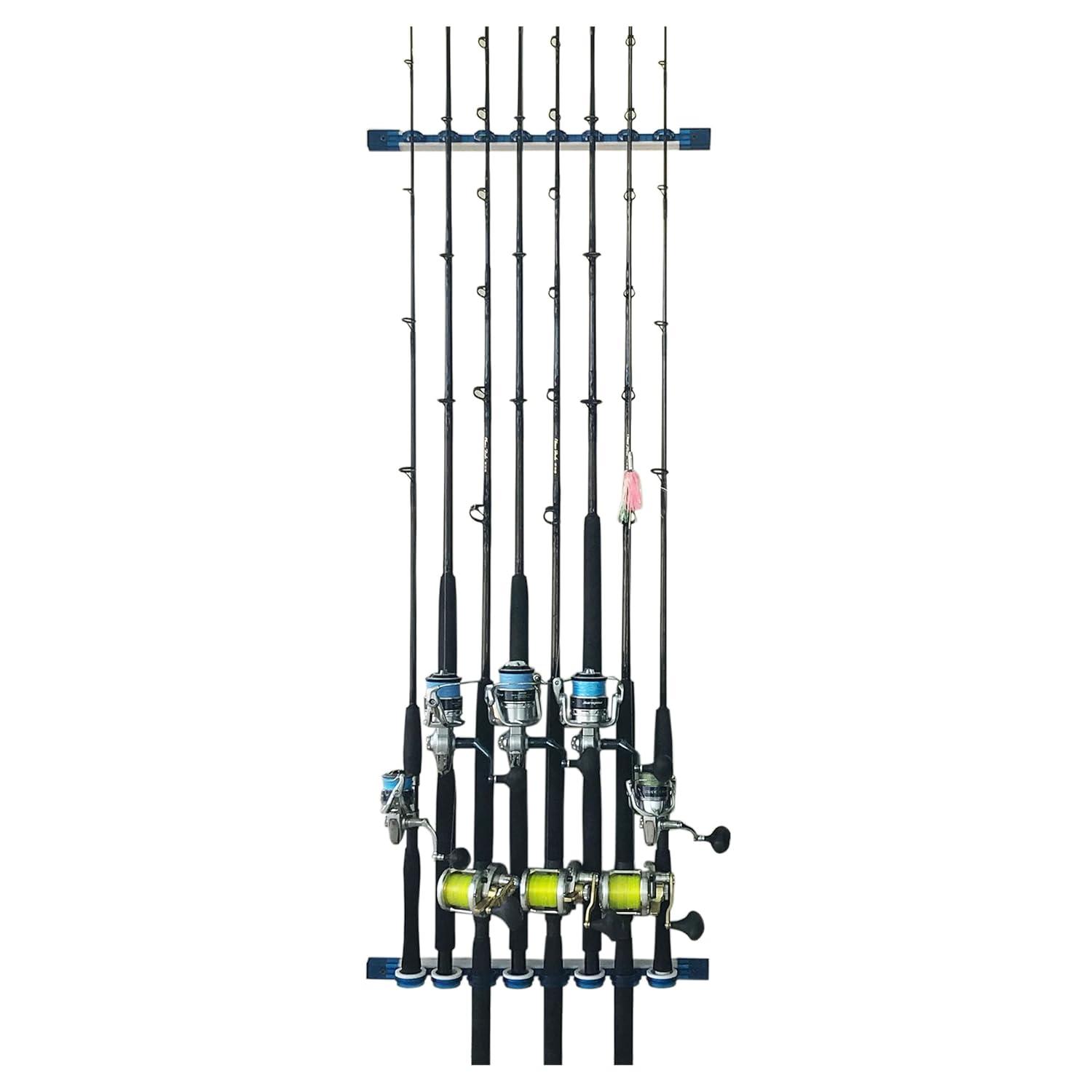 Rush Creek Creations | Fishing Rod Holder, Garage Organization and Wall Storage, for Reels, Gear and Accessories (Vertical/Horizontal Rack)